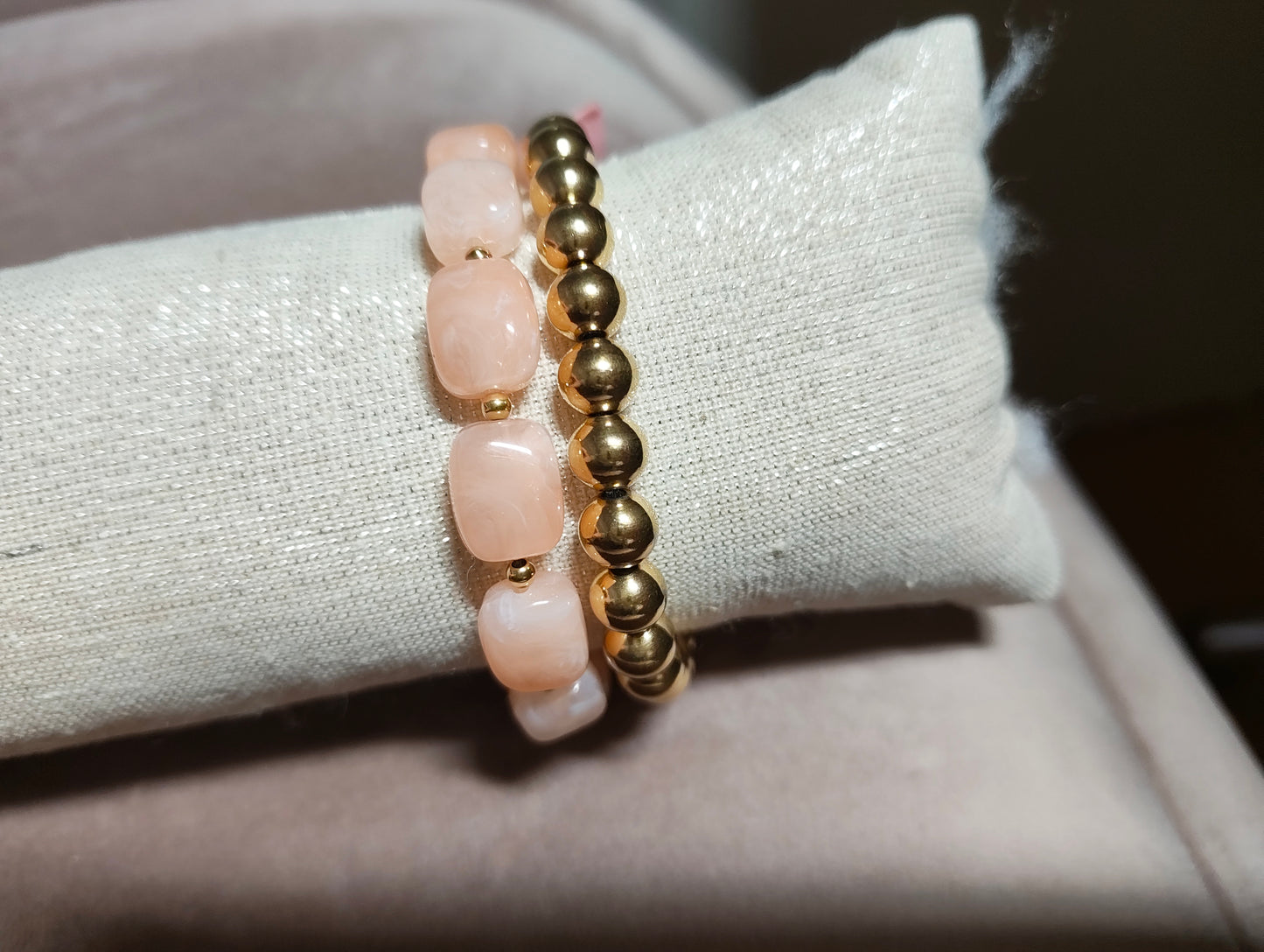 Bracelets pink & gold