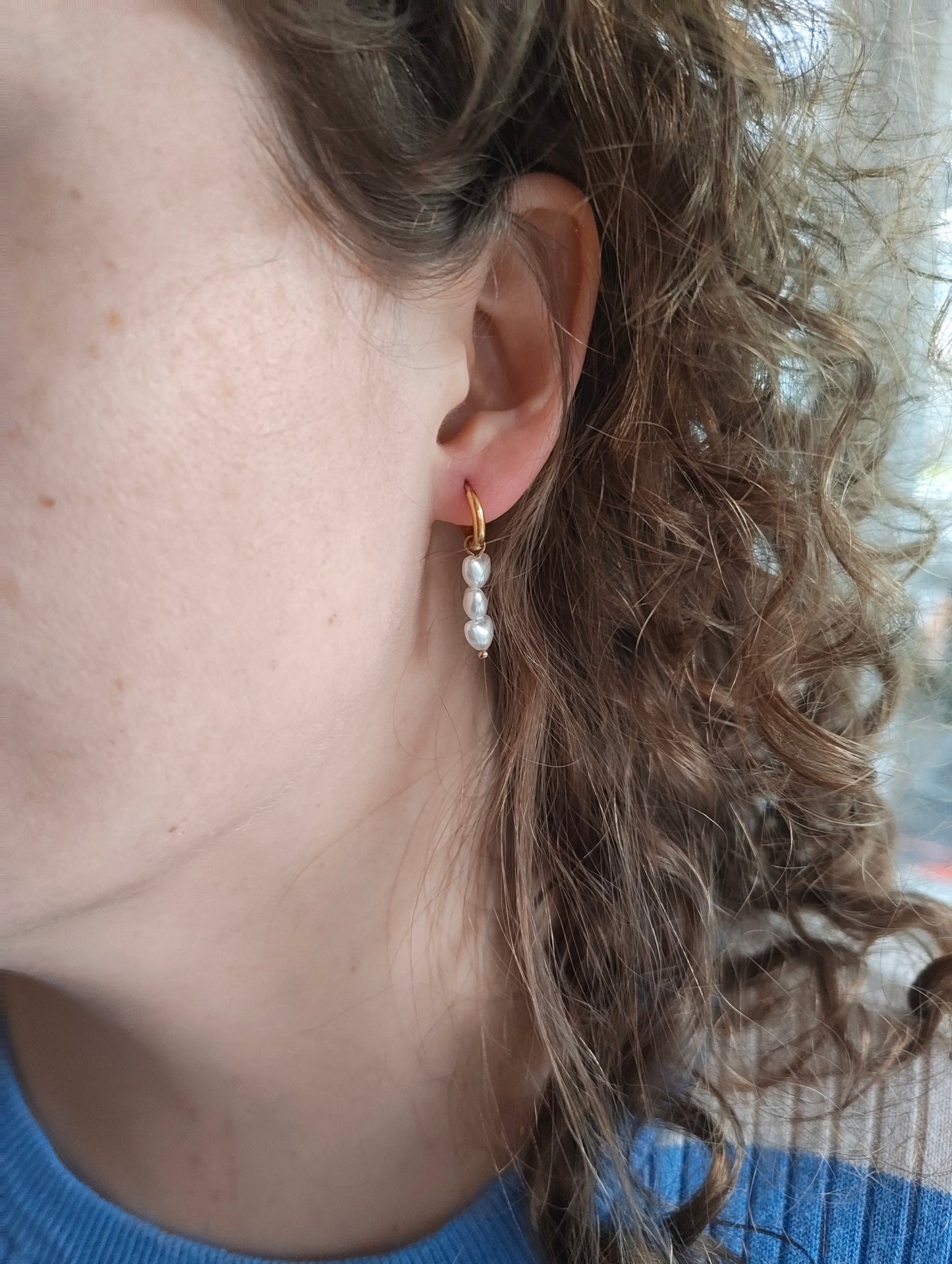 Hoops heart pearls